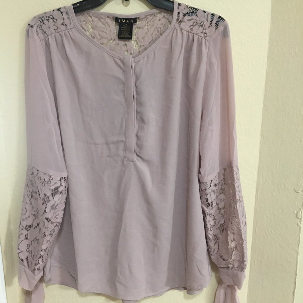 Iman Global Chic Dressed and Ready Lace Blouse - Picture 6 of 7